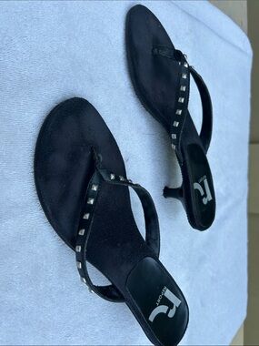 Report Black Studded Thong Heels